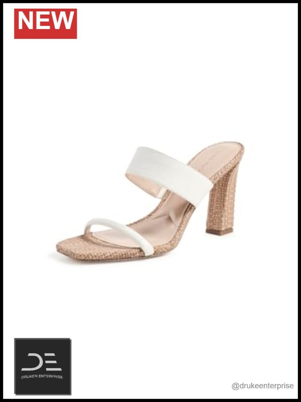 Womens Slide Sandals Slingback Open Toe Covered Heel Raffia Panels